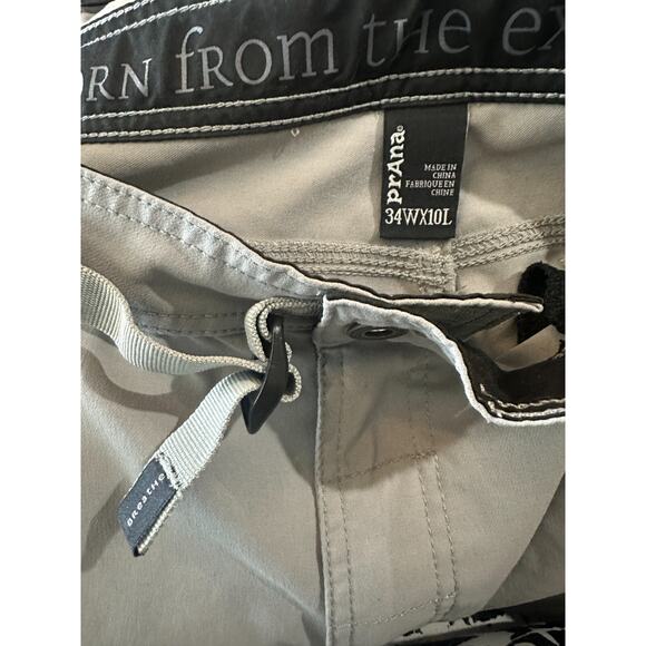 PrAna Stretch Zion Shorts Cargo Pocket Prana Gray 10" Inseam Men's Size 34 - Picture 5 of 11